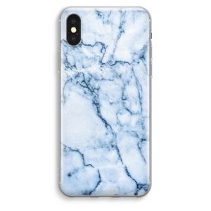 Blauw marmer: iPhone XS Max Transparant Hoesje