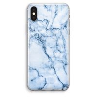 Blauw marmer: iPhone XS Max Transparant Hoesje