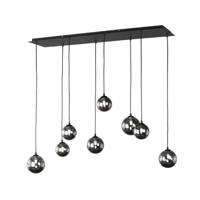 Fischer & Honsel 8-lichts hanglamp Bala zwart 60983