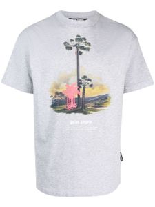 Palm Angels t-shirt en coton à imprimé graphique - Gris