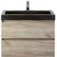 Maxx XL Badmeubelset 80 cm - Craft Oak - Wastafel Lucca 1 Kraangat