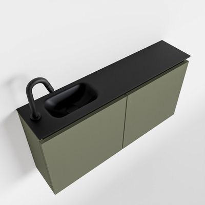 Toiletmeubel Mondiaz Ture | 100 cm | Meubelkleur Army | Eden wastafel Urban Links | 1 kraangat