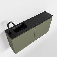 Toiletmeubel Mondiaz Ture | 100 cm | Meubelkleur Army | Eden wastafel Urban Links | 1 kraangat