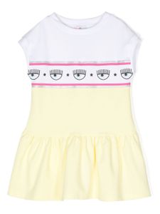 Chiara Ferragni Kids robe à bande logo - Jaune