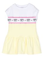 Chiara Ferragni Kids robe à bande logo - Jaune - thumbnail