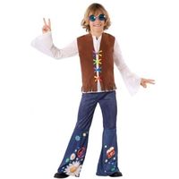 Hippie/Flower Power verkleed kostuum voor jongens 140 (10-12 jaar)  -