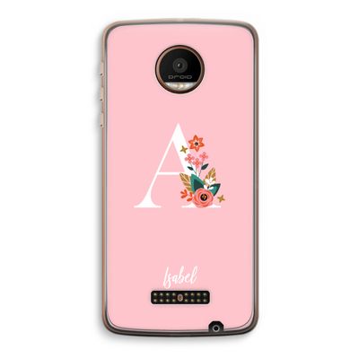 Pink Bouquet: Motorola Moto Z Force Transparant Hoesje