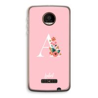Pink Bouquet: Motorola Moto Z Force Transparant Hoesje