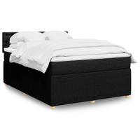 Boxspring met matras stof zwart 140x190 cm