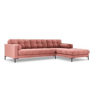 Cosmopolitan Design Bali Hoekbank met Chaise Longue Rechts - Roze / Zwart