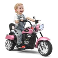 6 V Elektrische Motorfiets voor Kinderen met Verstelbare Koplamp Driewieler met Claxon Achteruitkijkspiegel Snelheid 2,5-3 km/u (Roze)