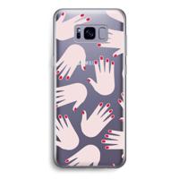 Hands pink: Samsung Galaxy S8 Transparant Hoesje - thumbnail