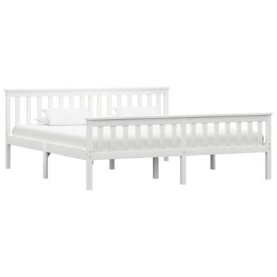 Bedframe massief grenenhout wit 180x200 cm