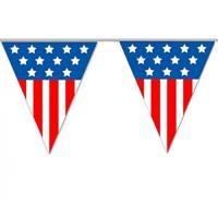 Vlaggenlijn USA - 5 meter - plastic - Amerika - United States - vlag - versiering - thumbnail