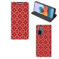 Xiaomi Redmi Note 10 Pro | Hoesje met Magneet | Batik Rood