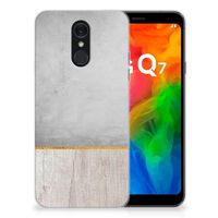 LG Q7 Bumper Hoesje Wood Concrete