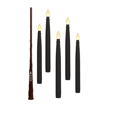 Kaars zwevend h28,5 cm zwart 5st - Annas collection