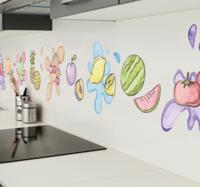 Muursticker sierrand fruit aquarel
