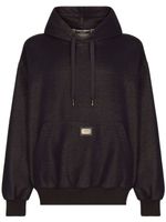 Dolce & Gabbana hoodie en coton à effet métallisé - Noir