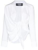 Jacquemus chemise La Chemise Bahia à design drapé - Blanc - thumbnail