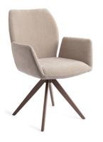 Jesper Home Draaibare Eetkamerstoel 'Misaki' Turn Brown, kleur Sand Strand
