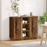 Dressoir met plank Oud Hout 90 x 32 x 75 cm Bewerkt hout