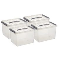 Set van 6x stuks opbergboxen/opbergdozen 22 liter 40 x 30 x 26 cm kunststof