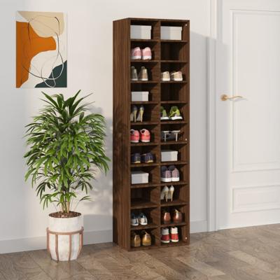 Schoenenkast 54x34x183 cm bewerkt hout bruin eikenkleur