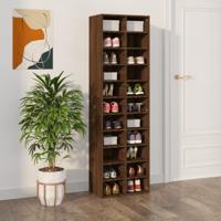 Schoenenkast 54x34x183 cm bewerkt hout bruin eikenkleur