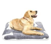 Nobleza Hondenkleed - Grijs / wit pluche - Maat L - 75x100 cm Nobleza Hondenkleed - Grijs / wit pluche - Maat L - 75x100 cm
