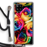 Neon bloemen: Samsung Galaxy A42 5G Transparant Hoesje met koord Neon bloemen: Samsung Galaxy A42 5G Transparant Hoesje met koord
