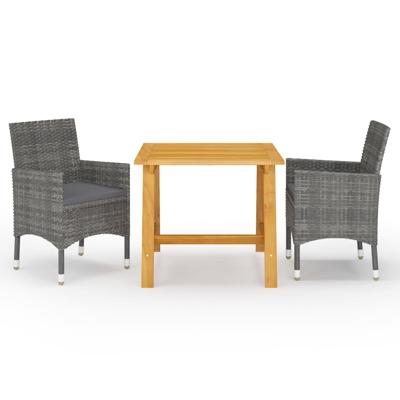 3-delige Tuinset grijs