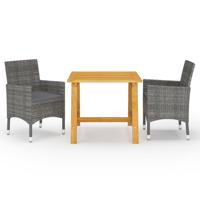 3-delige Tuinset grijs