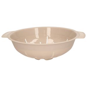 Plasticforte Keuken vergiet/zeef - kunststof - Dia 25 cm x Hoogte 8 cm - beige - Vergieten