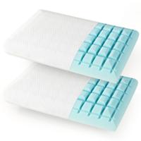 Set van 2 Ergonomische Orthopedische Nekkussens Traagschuimkussens met Gel 3D-Uitsparing om pijn te Verlichten Wit