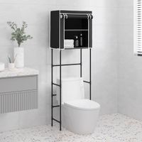 Toiletrek 2-laags 56x30x170 cm ijzer zwart