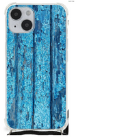 iPhone 14 Plus Stevig Telefoonhoesje Wood Blue - thumbnail