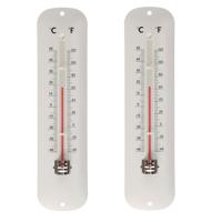 2x Thermometers wit voor binnen en buiten - thumbnail