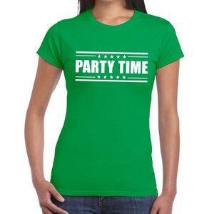 Party time t-shirt groen dames