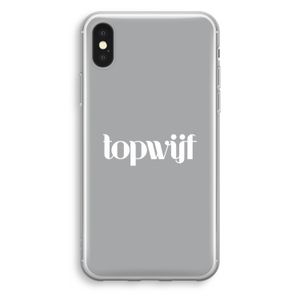 Topwijf Grijs Wit: iPhone X Transparant Hoesje