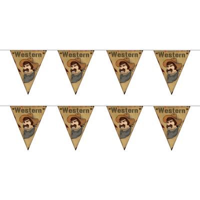 Cowboys en western thema Vlaggenlijn - 2x - 500 cm - versiering - slinger Cowboys en western thema Vlaggenlijn - 2x - 500 cm - versiering - slinger