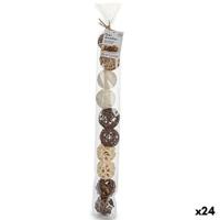 Decoratief sierding Gift Decor Wit Bruin Zwart 6 x 65 x 6 cm Natuurlijk (24 Stuks)