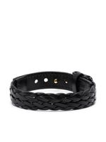 TOM FORD bracelet en cuir à plaque Double-T - Noir