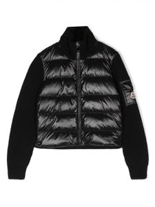 Moncler Enfant doudoune à empiècements en maille - Noir