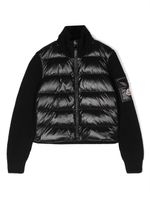 Moncler Enfant doudoune à empiècements en maille - Noir - thumbnail