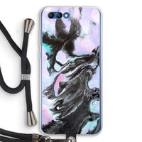 Pastel zwart: Honor 10 Transparant Hoesje met koord