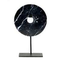 Bazar Bizar Decoratie Marmeren Disc Marmer, 40cm hoog - Zwart