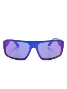 Karl Lagerfeld lunettes de soleil rectangulaires à plaque logo - Bleu