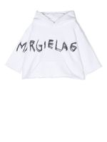 MM6 Maison Margiela Kids hoodie crop à logo imprimé - Blanc