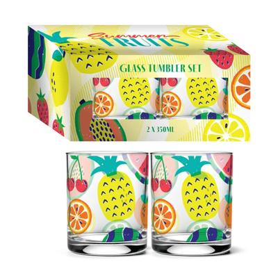 Zomer Fruit Set 2 glazen Drinkglazen 250ml
